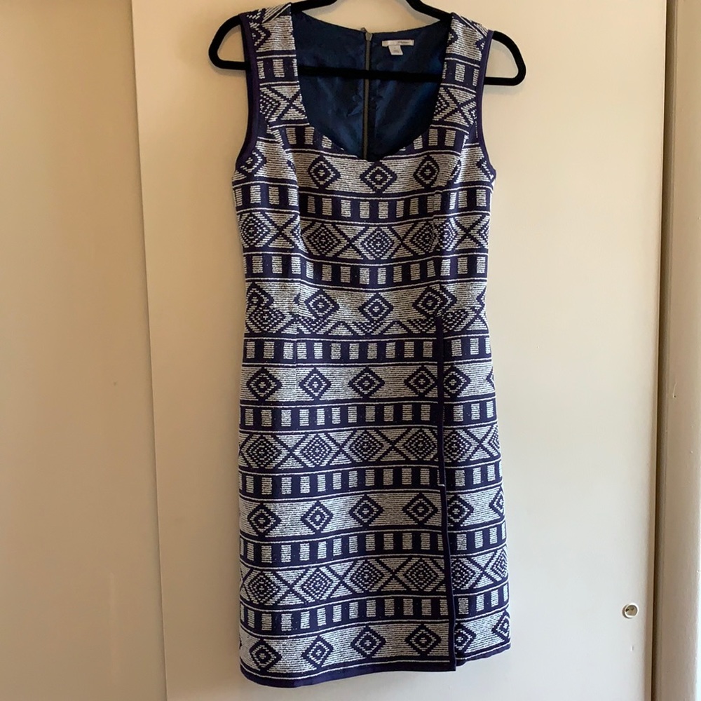 Navy Aztec print Halogen Dress, Size 6